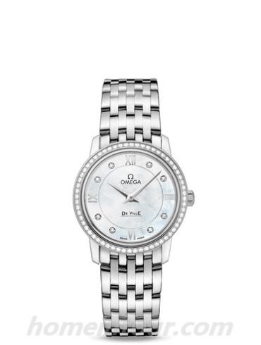 欧米茄424.15.27.60.55.001女表碟飞系列-银色表带/表径27.4mm