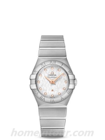 欧米茄123.10.27.60.52.001女表星座系列-银色表带/表径27mm