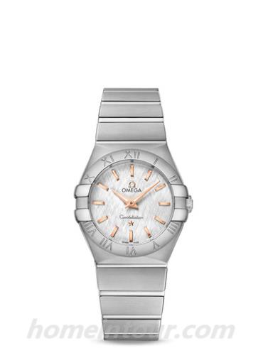 欧米茄123.10.27.60.02.004女表星座系列-银色表带/表径27mm