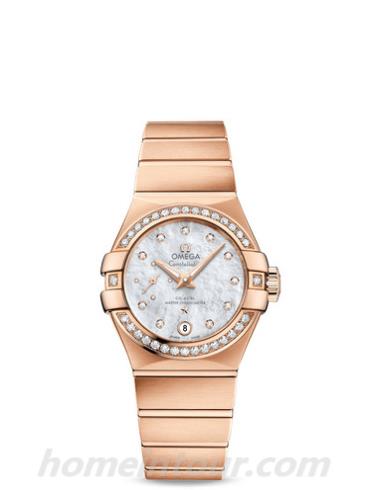 欧米茄127.55.27.20.55.001女表星座系列-玫瑰金色表带/表径27mm