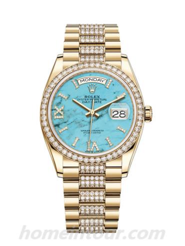 劳力士128348RBR-0038男表星期日历型-表带/表径36mm