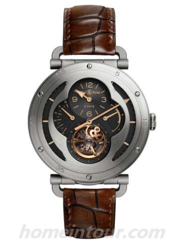 柏莱士BRWW2-TOURB-MIL男表VINTAGE系列-棕色表带/表径46mm