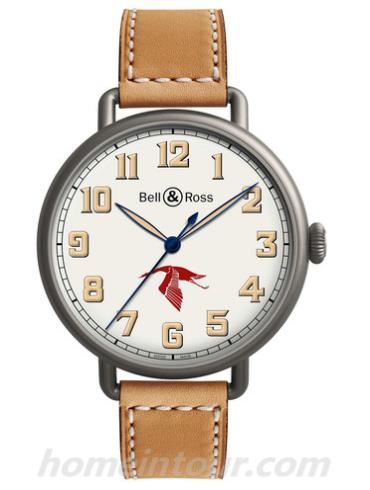 柏莱士BRWW192-GUYNEMER男表VINTAGE系列-浅黄色表带/表径45mm