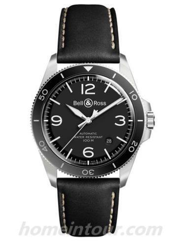 柏莱士BRV292-BL-ST_SCA男表VINTAGE系列-黑色表带/表径41mm