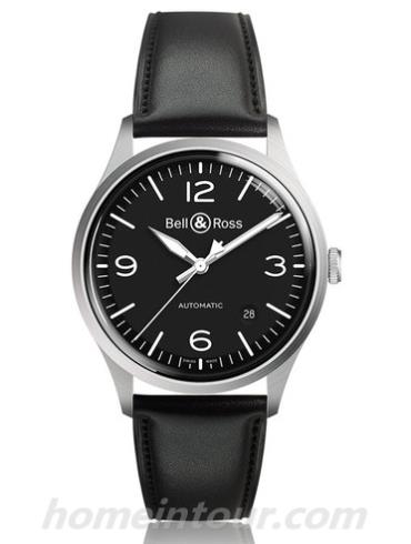 柏莱士BRV192-BL-ST_SCA男表VINTAGE系列-黑色表带/表径38.5mm