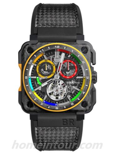 柏莱士BR-X1_RS17_Tourbillon男表AVIATION系列-黑色表带/表径45mm