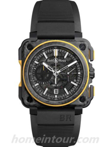 柏莱士BR_X1_RS16男表AVIATION系列-黑色表带/表径45mm