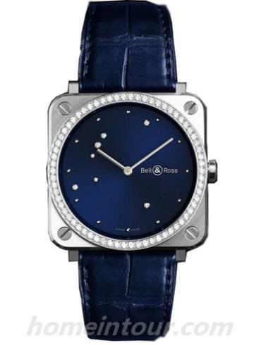 柏莱士BR_S_DIAMOND_EAGLE_DIAMONDS女表AVIATION系列-午夜蓝表带/表径39mm