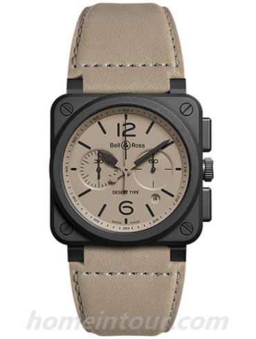 柏莱士BR_03-94_DESERT_TYPE男表AVIATION系列-米色表带/表径42mm