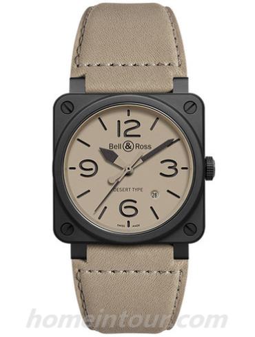 柏莱士BR_03-92_DESERT_TYPE男表AVIATION系列-米色表带/表径42mm