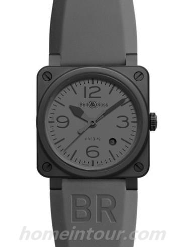 柏莱士BR_03-92_COMMANDO_CERAMIC男表AVIATION系列-灰色表带/表径42mm