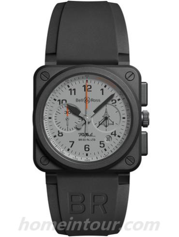 柏莱士BR_03-94_RAFALE男表AVIATION系列-黑色表带/表径42mm