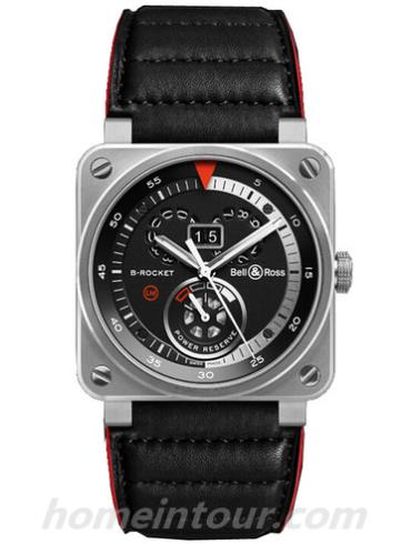 柏莱士BR_03-90_B-ROCKET男表AVIATION系列-黑色表带/表径42mm