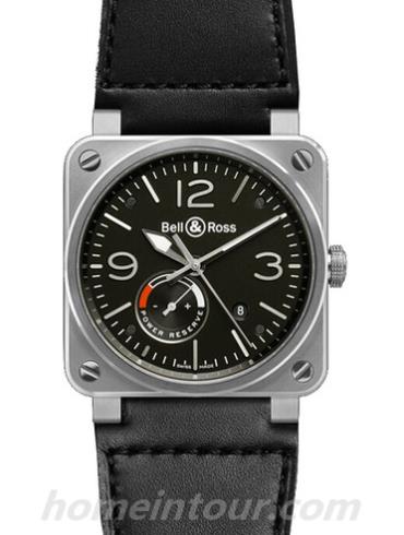 柏莱士BR_03-97_RESERVE_DE_MARCHE男表AVIATION系列-黑色表带/表径42mm