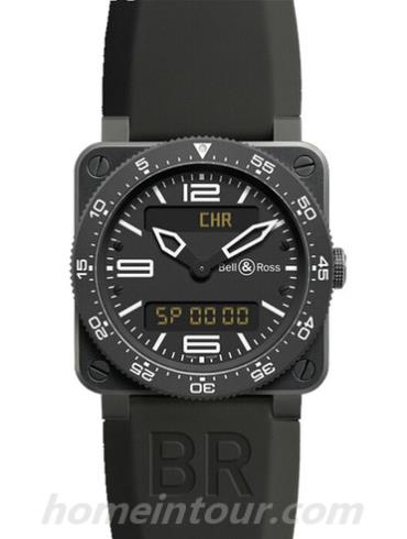柏莱士BR_03_TYPE_AVIATION_CARBON男表AVIATION系列-黑色表带/表径42mm