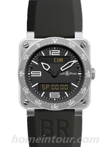 柏莱士BR_03_TYPE_AVIATION_STEEL男表AVIATION系列-黑色表带/表径42mm