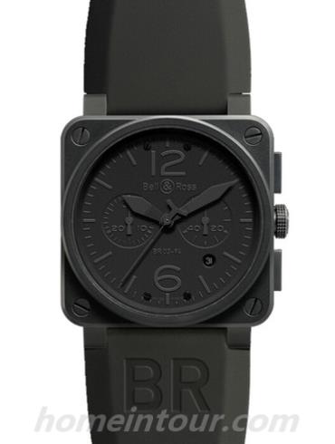 柏莱士BR_03-94_PHANTOM男表AVIATION系列-黑色表带/表径42mm
