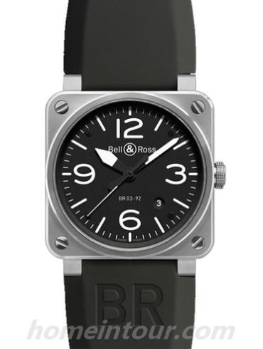 柏莱士BR_03-92_STEEL男表AVIATION系列-黑色表带/表径42mm