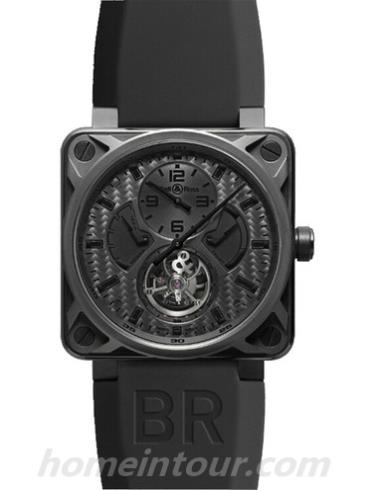 柏莱士BR_01_TOURBILLON_PHANTOM男表AVIATION系列-黑色表带/表径46mm