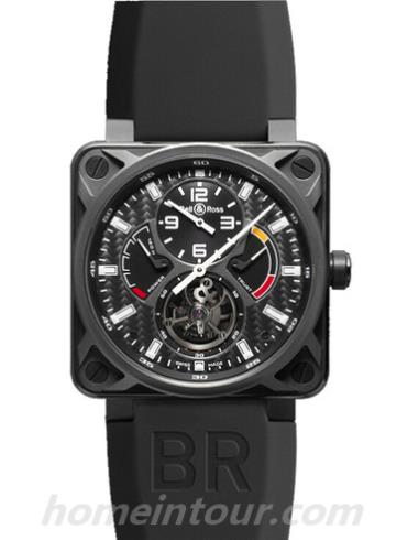 柏莱士BR_01_TOURBILLON男表AVIATION系列-黑色表带/表径46mm