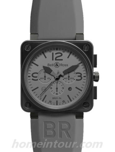 柏莱士BR_01-94_COMMANDO男表AVIATION系列-灰色表带/表径&#8211;