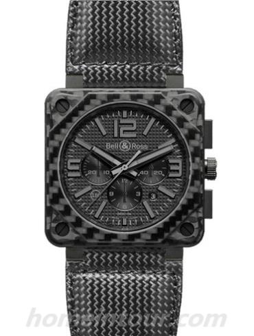 柏莱士BR_01-94_CARBON_FIBER_PHANTOM男表AVIATION系列-黑色表带/表径46mm