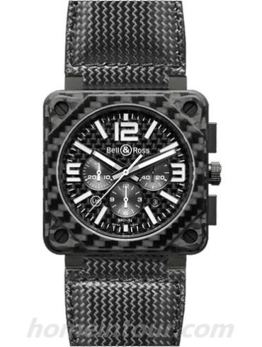 柏莱士BR_01-94_CARBON_FIBER男表AVIATION系列-黑色表带/表径46mm