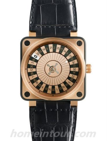 柏莱士BR_01-92_CASINO男表AVIATION系列-黑色表带/表径46mm