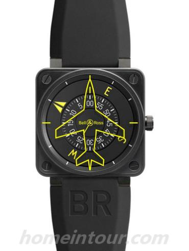 柏莱士BR_01-92_HEADING_INDICATOR男表AVIATION系列-黑色表带/表径46mm
