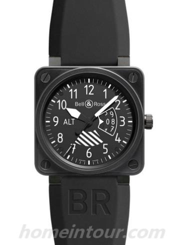 柏莱士BR_01_ALTIMETER男表AVIATION系列-黑色表带/表径46mm