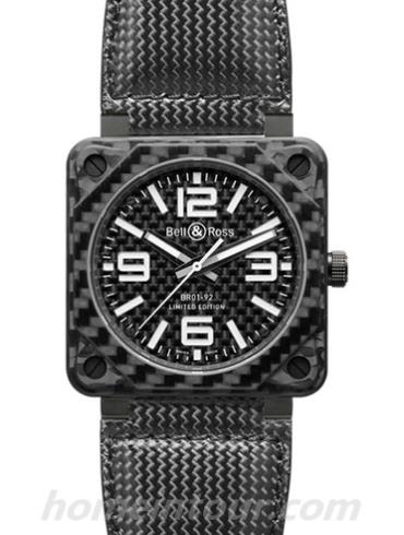 柏莱士BR_01-92_CARBON_FIBER男表AVIATION系列-黑色表带/表径46mm