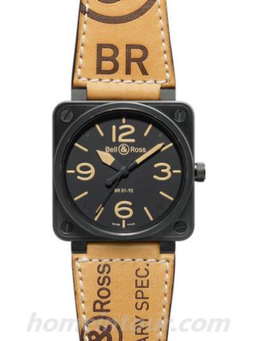 柏莱士BR_01-92_HERITAGE男表AVIATION系列-黄沙色表带/表径46mm