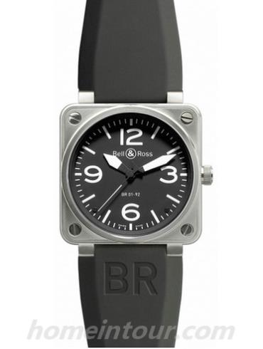 柏莱士BR_01-92_STEEL男表AVIATION系列-黑色表带/表径46mm