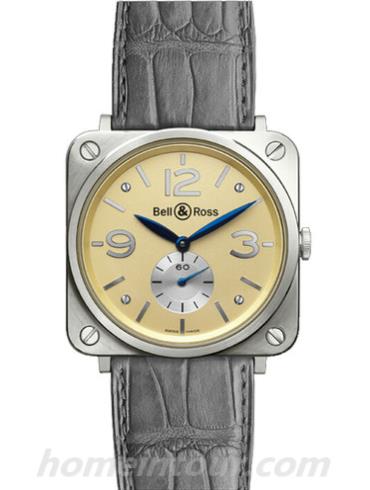 柏莱士BR_S_WHITE_GOLD男表AVIATION系列-灰色表带/表径39mm