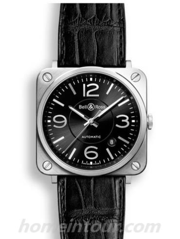 柏莱士BR_S_OFFICER_BLACK男表AVIATION系列-黑色表带/表径39mm