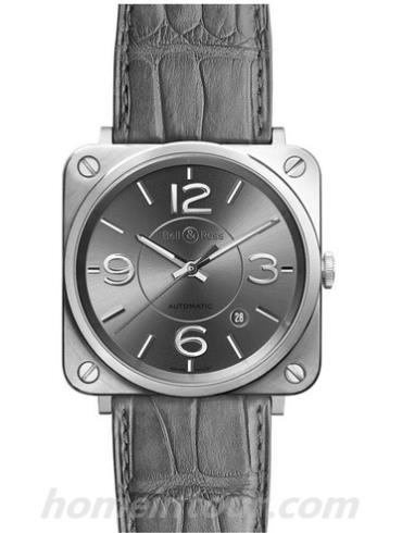 柏莱士BR_S_OFFICER_RUTHENIUM男表AVIATION系列-灰色表带/表径39mm