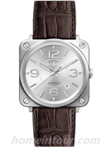 柏莱士BR_S_OFFICER_SILVER男表AVIATION系列-灰色表带/表径39mm