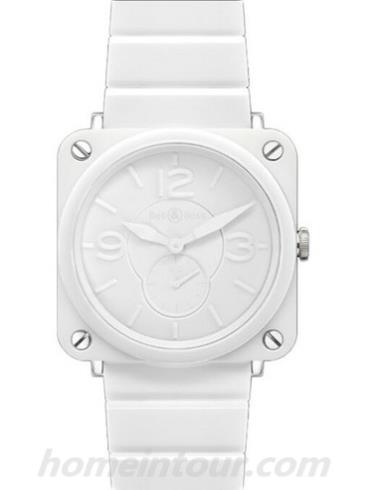 柏莱士BR_S_WHITE_CERAMIC_PHANTOM男表AVIATION系列-白色表带/表径39mm