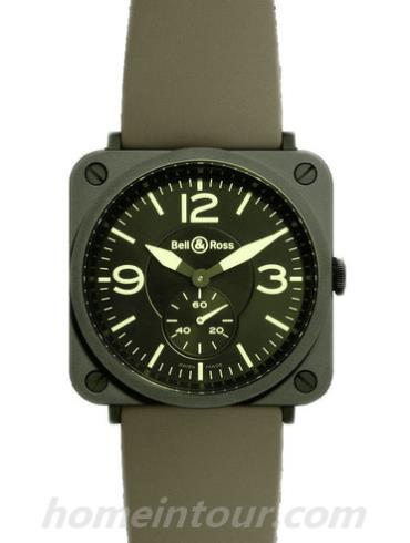 柏莱士BR_S_MILITARY_CERAMIC男表AVIATION系列-军绿色表带/表径39mm