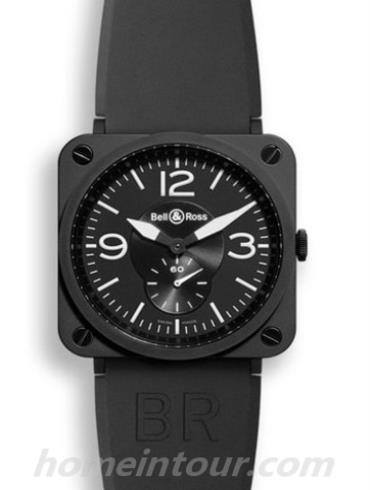 柏莱士BR_S_BLACK_MATTE_CERAMIC男表AVIATION系列-黑色表带/表径39mm