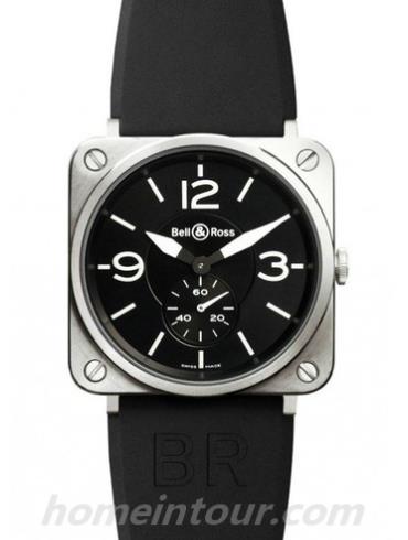 柏莱士BR_S_STEEL男表AVIATION系列-黑色表带/表径39mm