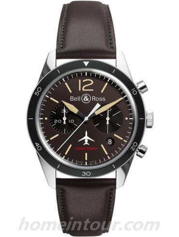 柏莱士BR_126_FALCON男表VINTAGE系列-深棕色表带/表径43mm