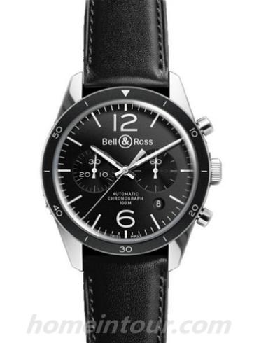 柏莱士BR_126_SPORT男表VINTAGE系列-黑色表带/表径43mm