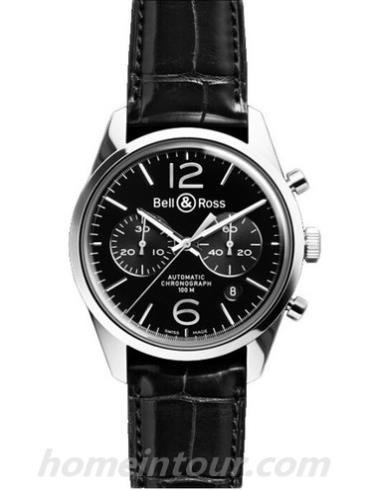 柏莱士BR_126_OFFICER_BLACK男表VINTAGE系列-黑色表带/表径41mm