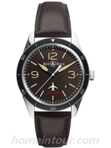 柏莱士BR_123_FALCON男表VINTAGE系列-深棕色表带/表径43mm