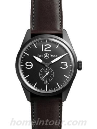 柏莱士BR_123_ORIGINAL_CARBON男表VINTAGE系列-褐色表带/表径41mm