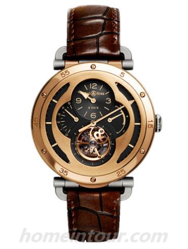 柏莱士WW2_MILITARY_TOURBILLON_ROSE_GOLD男表VINTAGE系列-棕色表带/表径45mm