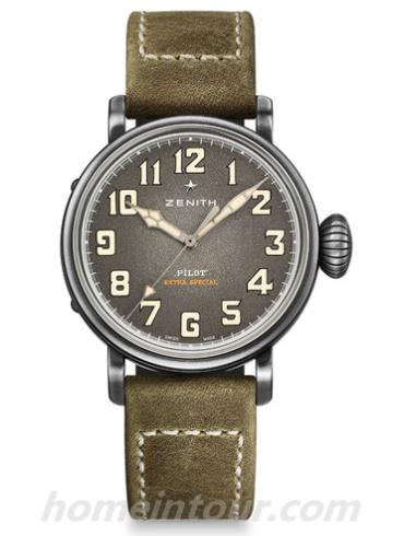 真力时11.1940.679_93.C800男表飞行员系列-卡其色表带/表径40mm