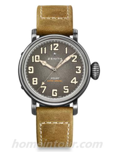 真力时11.1940.679_91.C807男表飞行员系列-卡其色表带/表径40mm