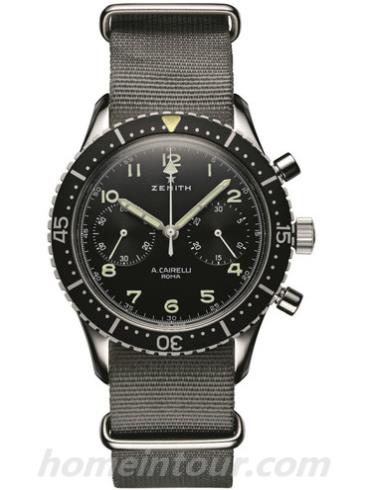 真力时CP-2_Cairelli男表飞行员系列-黑色表带/表径43mm